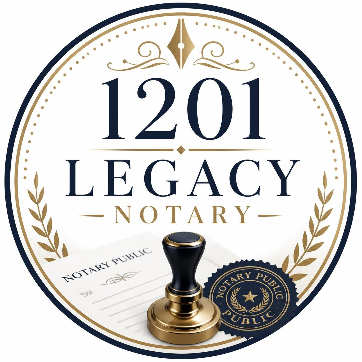 1201 Legacy Notary seal logo